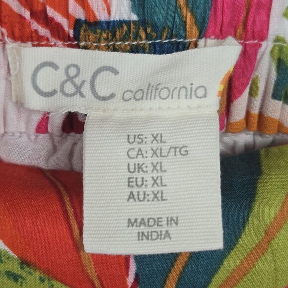 C&C California Women's Size XL Floral Faux Wrap Midi Skirt Embroidery - Picture 3 of 5